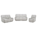 Sylmar Dove Gray 3-Piece Chenille Power Reclining Set by Coaster at Eve Furniture