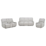 Sylmar Dove Gray 3-Piece Chenille Power Reclining Set by Coaster at Eve Furniture