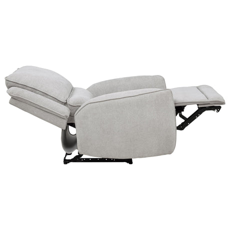 Sylmar Dove Gray Chenille Upholstered Power Recliner by Coaster at Eve Furniture