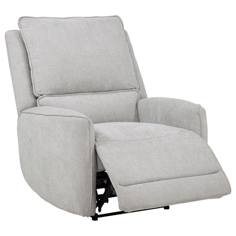 Sylmar Dove Gray Chenille Upholstered Power Recliner by Coaster at Eve Furniture
