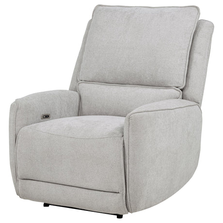 Sylmar Dove Gray Chenille Upholstered Power Recliner by Coaster at Eve Furniture