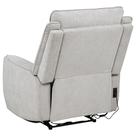 Sylmar Dove Gray Chenille Upholstered Power Recliner by Coaster at Eve Furniture