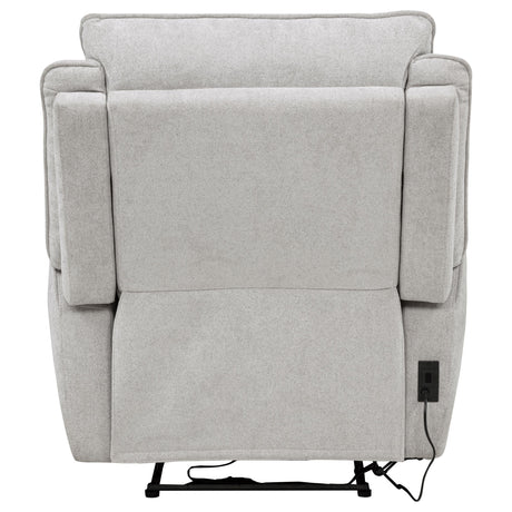 Sylmar Dove Gray Chenille Upholstered Power Recliner by Coaster at Eve Furniture