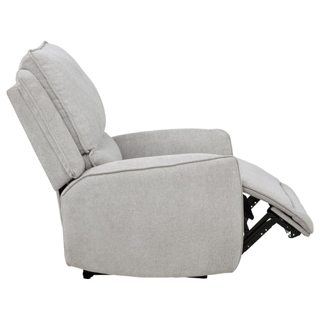 Sylmar Dove Gray Chenille Upholstered Power Recliner by Coaster at Eve Furniture