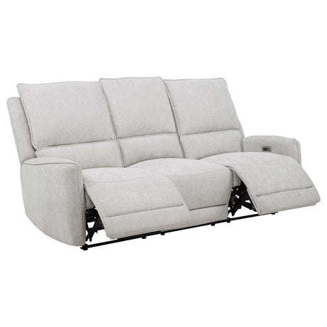Sylmar Chenille Upholstered Power Reclining Sofa Dove Grey by Coaster at Eve Furniture