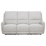 Sylmar Chenille Upholstered Power Reclining Sofa Dove Grey by Coaster at Eve Furniture
