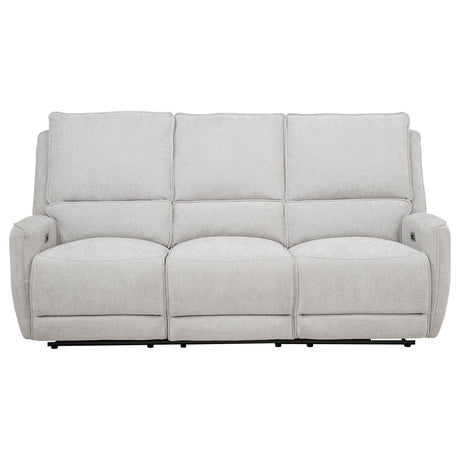 Sylmar Chenille Upholstered Power Reclining Sofa Dove Grey by Coaster at Eve Furniture