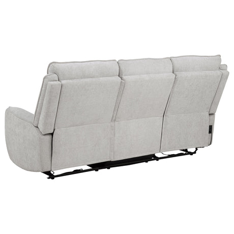 Sylmar Chenille Upholstered Power Reclining Sofa Dove Grey by Coaster at Eve Furniture