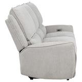 Sylmar Chenille Upholstered Power Reclining Sofa Dove Grey by Coaster at Eve Furniture