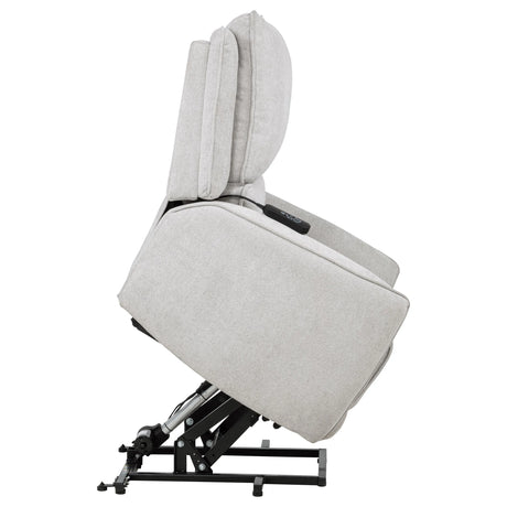Sylmar Gray Chenille Upholstered Dual Power Lift Recliner by Coaster at Eve Furniture