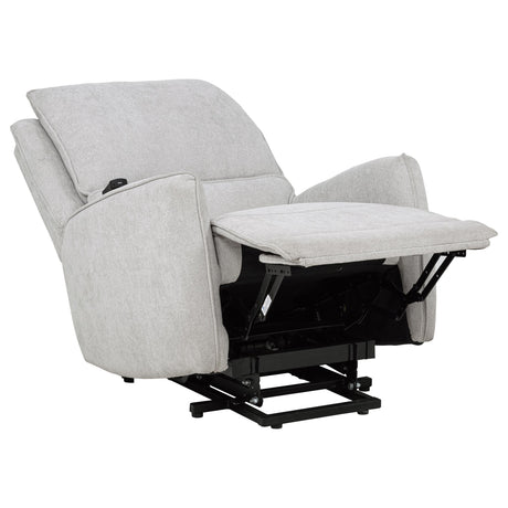 Sylmar Gray Chenille Upholstered Dual Power Lift Recliner by Coaster at Eve Furniture