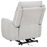 Sylmar Gray Chenille Upholstered Dual Power Lift Recliner by Coaster at Eve Furniture