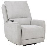 Sylmar Gray Chenille Upholstered Dual Power Lift Recliner by Coaster at Eve Furniture