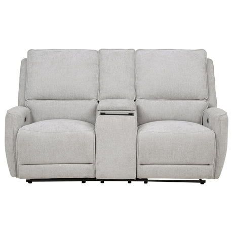 Sylmar Gray Chenille Upholstered Power Reclining Loveseat by Coaster at Eve Furniture