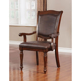 Sylvana Brown Cherry/Espresso Arm Chair Set of 2
