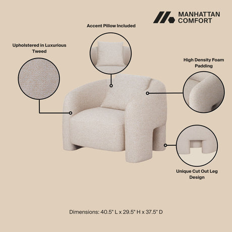 Sylvia Accent Chair in Gold Dust (set of 2) by Manhattan Comfort at Eve Furniture