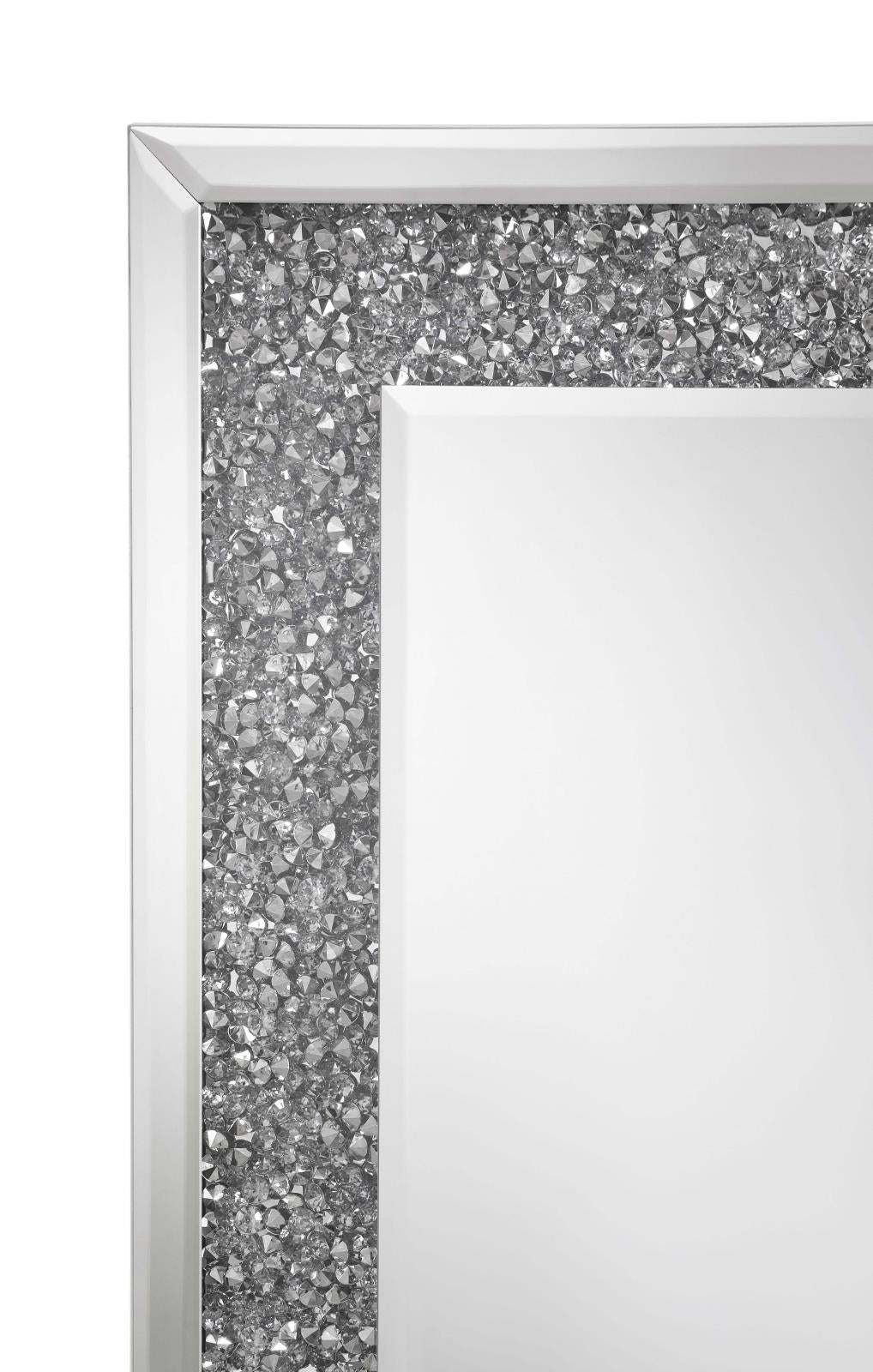 Sylvia Crystal Inlay Rectangle Floor Mirror