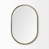 Sylvia I Oval Gold Metal Frame Wall Mirror by Mercana at Eve Furniture