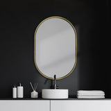 Sylvia I Oval Gold Metal Frame Wall Mirror by Mercana at Eve Furniture