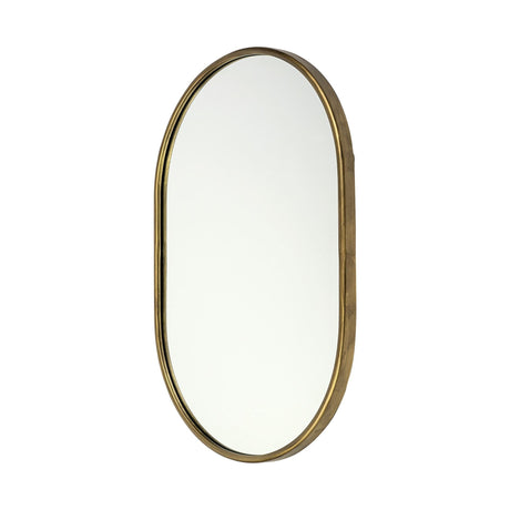 Sylvia I Oval Gold Metal Frame Wall Mirror by Mercana at Eve Furniture