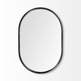 Sylvia II Oval Black Metal Frame Mirror by Mercana at Eve Furniture