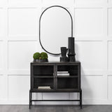 Sylvia II Oval Black Metal Frame Mirror by Mercana at Eve Furniture