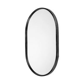 Sylvia II Oval Black Metal Frame Mirror by Mercana at Eve Furniture