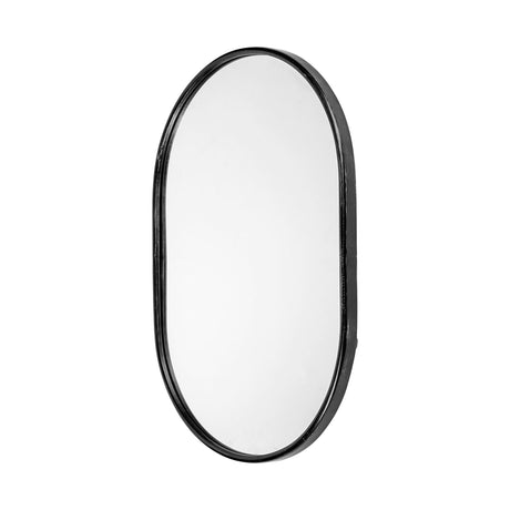 Sylvia II Oval Black Metal Frame Mirror by Mercana at Eve Furniture