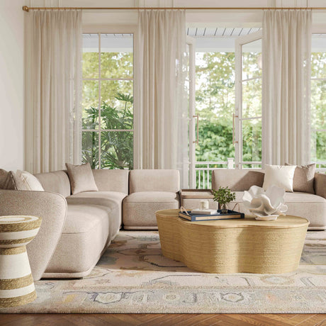 Sylvie Cream Boucle 6-Piece Large Sectional by TOV Furniture at Eve Furniture