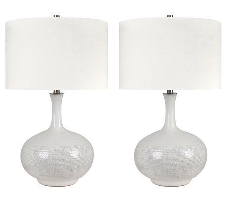 Sylvie White Table Lamp (Set of 2) by Crestview at Eve Furniture