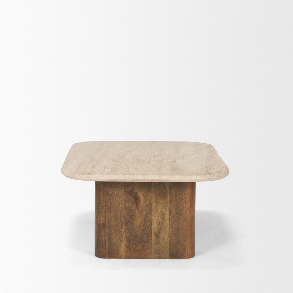 Symona Travertine and Mango Wood Rectangle Coffee Table by Mercana at Eve Furniture