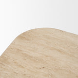Symona Travertine and Mango Wood Rectangle Coffee Table by Mercana at Eve Furniture