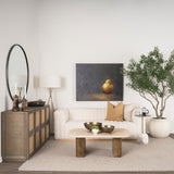 Symona Travertine and Mango Wood Rectangle Coffee Table by Mercana at Eve Furniture