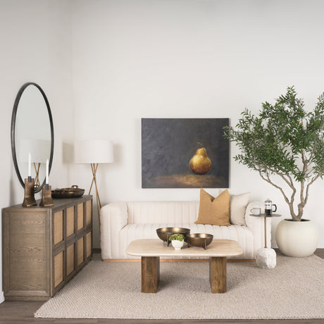 Symona Travertine and Mango Wood Rectangle Coffee Table by Mercana at Eve Furniture