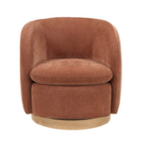 Synova Brown Chenille Swivel Chair by Homelegance at Eve Furniture