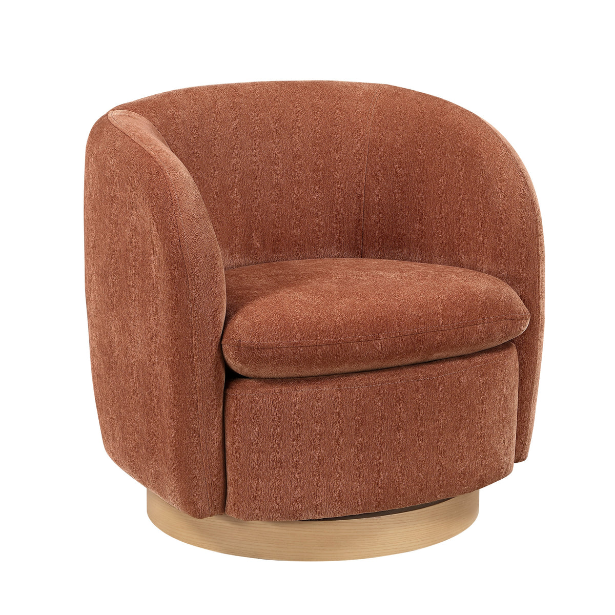 Synova Brown Chenille Swivel Chair by Homelegance at Eve Furniture