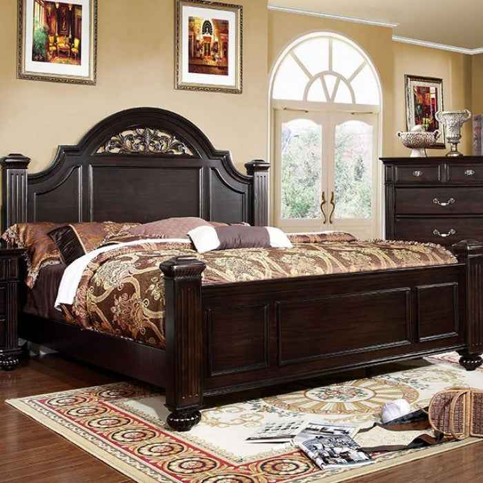 Syracuse Dark Walnut 4-Piece Queen Bedroom Set by Furniture of America at Eve Furniture