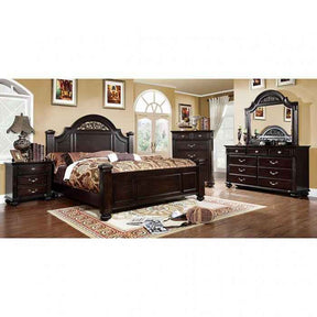 Syracuse Dark Walnut 4-Piece Queen Bedroom Set by Furniture of America at Eve Furniture