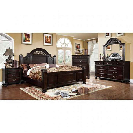 Syracuse Dark Walnut 4-Piece Queen Bedroom Set by Furniture of America at Eve Furniture