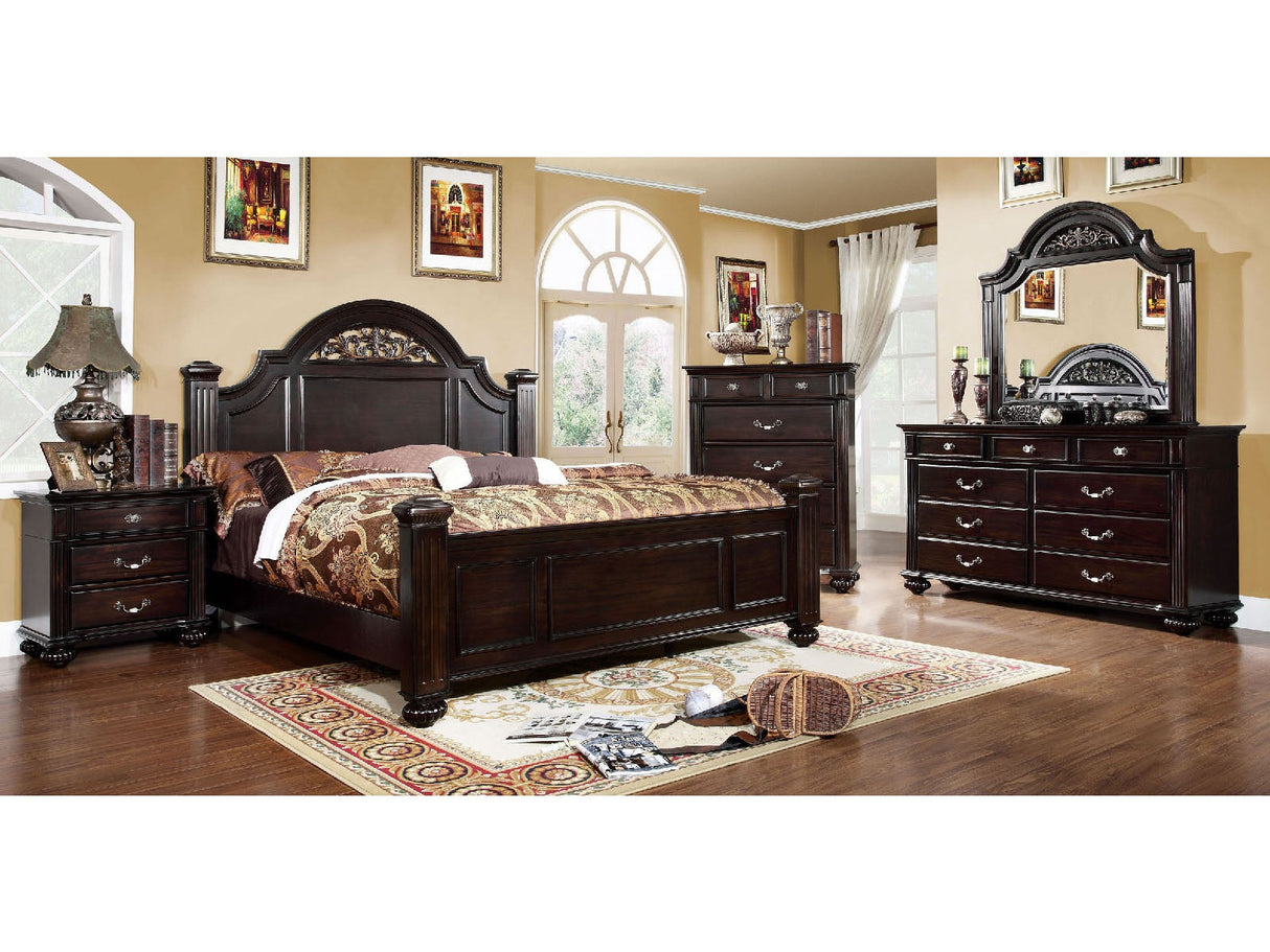 Syracuse Dark Walnut 5-Piece Queen Bedroom Set by Furniture of America at Eve Furniture