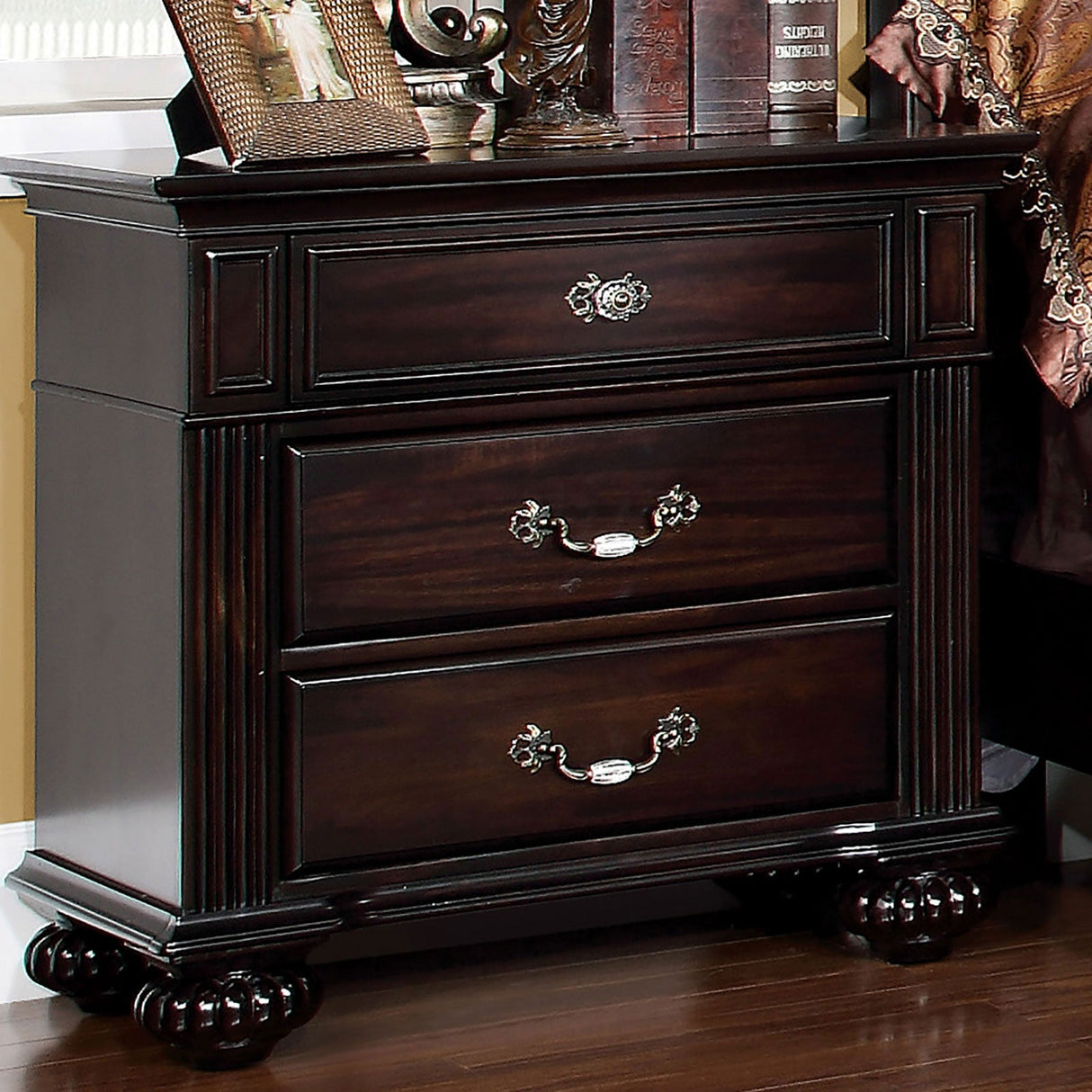 Syracuse Dark Walnut Night Stand by Furniture of America at Eve Furniture