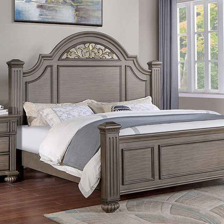 Syracuse Gray 4-Piece Queen Bedroom Set by Furniture of America at Eve Furniture