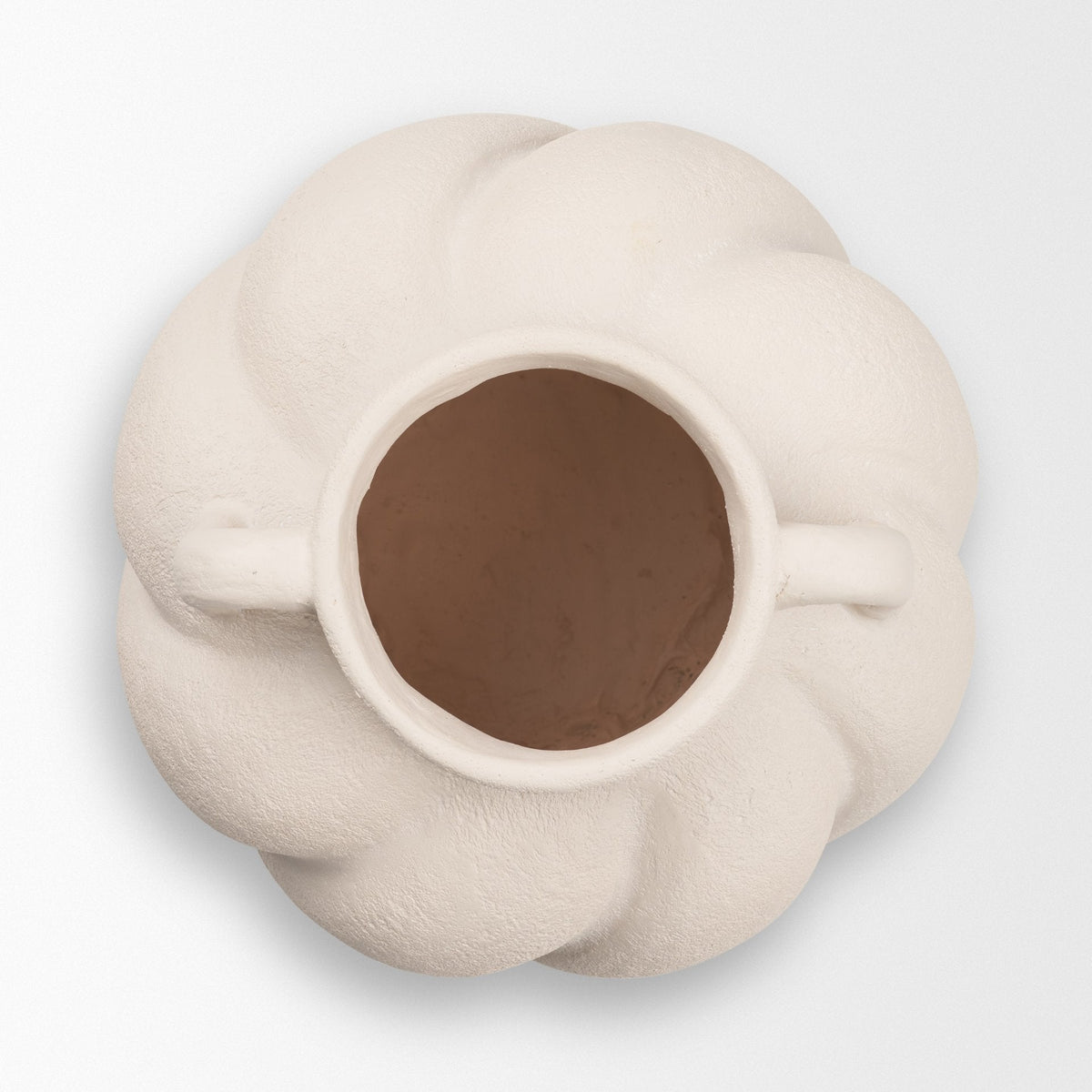 Syros Twisted Small Cream Ceramic Urn Vase by Mercana at Eve Furniture