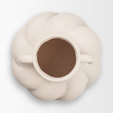 Syros Twisted Small Cream Ceramic Urn Vase by Mercana at Eve Furniture