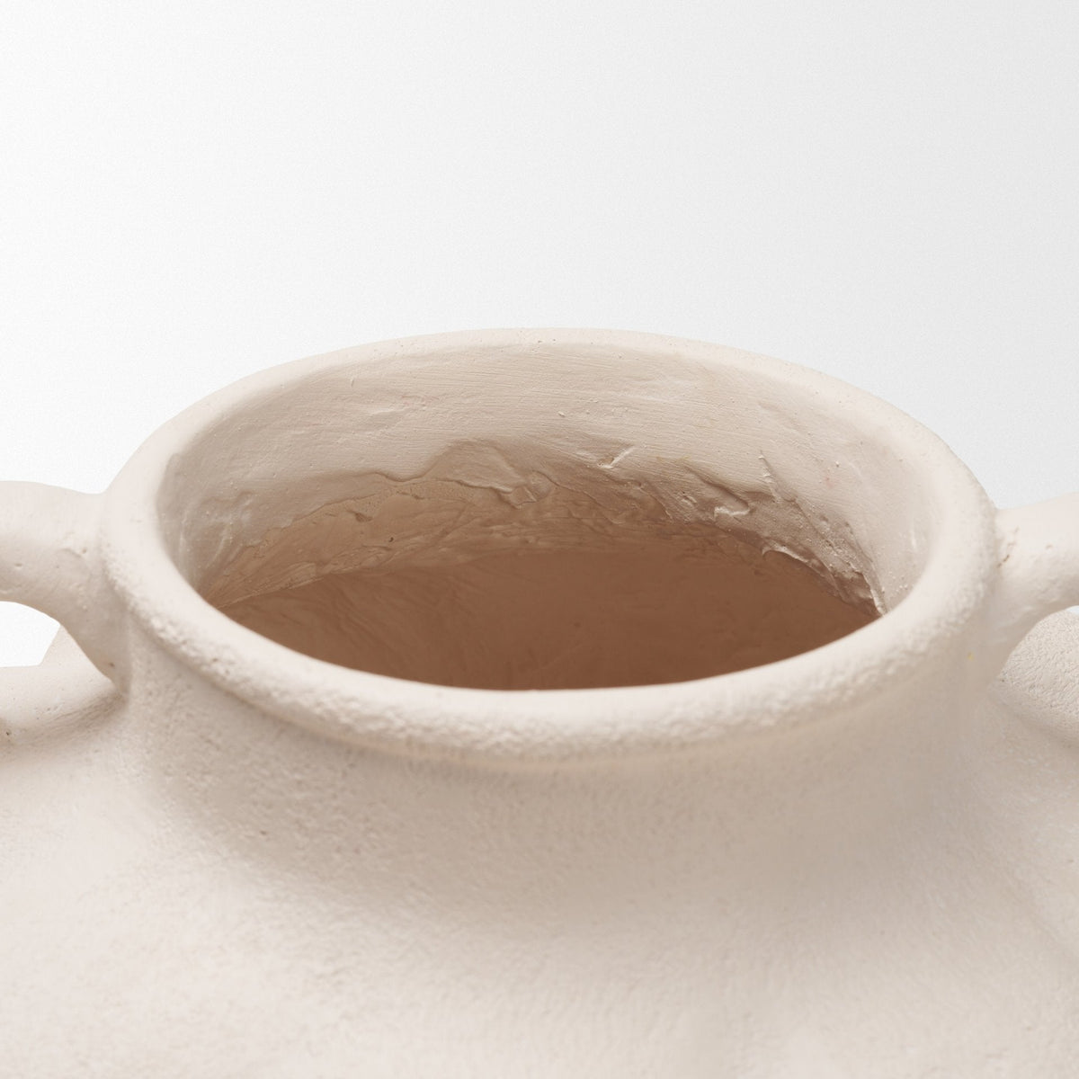 Syros Twisted Small Cream Ceramic Urn Vase by Mercana at Eve Furniture