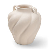 Syros Twisted Small Cream Ceramic Urn Vase by Mercana at Eve Furniture