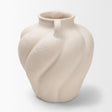 Syros Twisted Small Cream Ceramic Urn Vase by Mercana at Eve Furniture