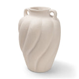 Syros Twisted Tall Cream Ceramic Urn Vase by Mercana at Eve Furniture