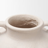 Syros Twisted Tall Cream Ceramic Urn Vase by Mercana at Eve Furniture