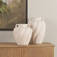 Syros Twisted Tall Cream Ceramic Urn Vase by Mercana at Eve Furniture